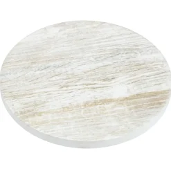 Absorbent Stone Coaster - Round - Whitewashed Wood