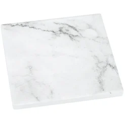 Absorbent Stone Coaster - Square - White Marble