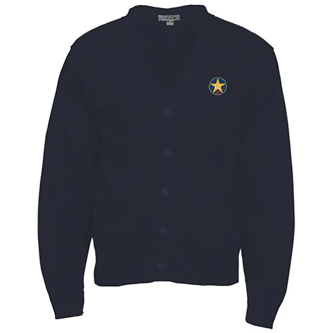 Acrylic V-Neck Cardigan with Pockets - Men's