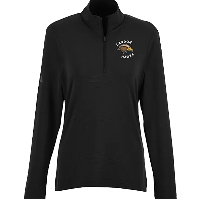 adidas Textured Stripe 1/4-Zip Pullover - Ladies'