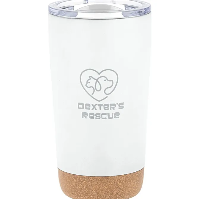 Austin Vacuum Tumbler with Cork Bottom - 16 oz. - Laser Engraved