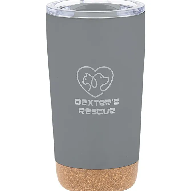 Austin Vacuum Tumbler with Cork Bottom - 16 oz. - Laser Engraved