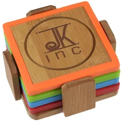 Bamboo and Silicone Coaster Set