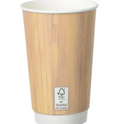 Bamboo Full Color Insulated Paper Cup with Lid - 16 oz.