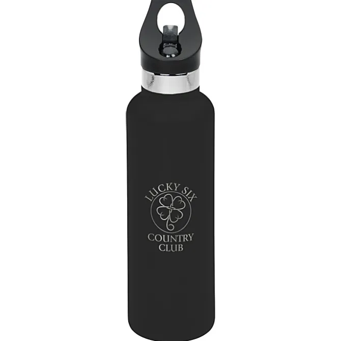 Basecamp Tundra Vacuum Bottle with Flip Straw Lid - 20 oz. - Laser Engraved