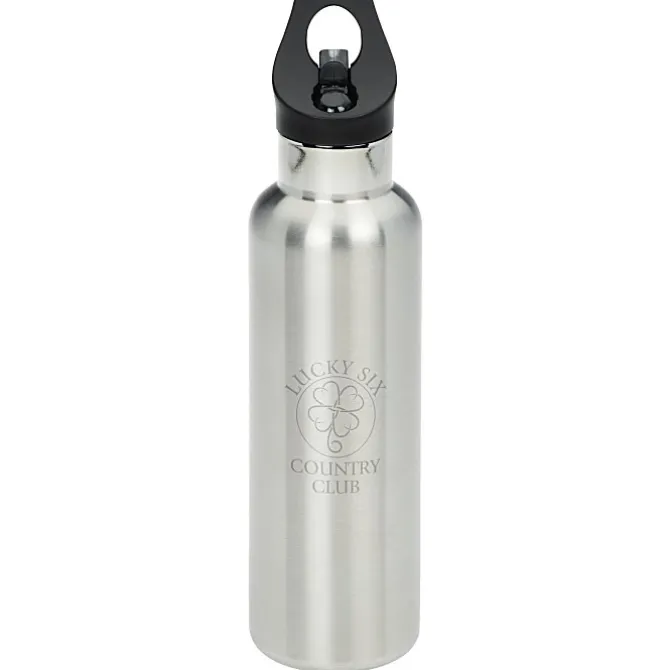 Basecamp Tundra Vacuum Bottle with Flip Straw Lid - 20 oz. - Laser Engraved