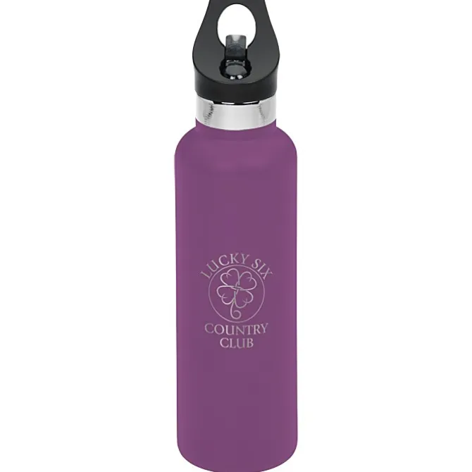 Basecamp Tundra Vacuum Bottle with Flip Straw Lid - 20 oz. - Laser Engraved