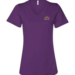 Bella+Canvas Relaxed V-Neck T-Shirt - Ladies’ - Embroidered