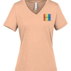 Bella+Canvas Relaxed V-Neck T-Shirt - Ladies' - Heathers - Embroidered