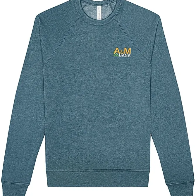 Bella+Canvas Solid Sponge Fleece Raglan Crewneck - Embroidered