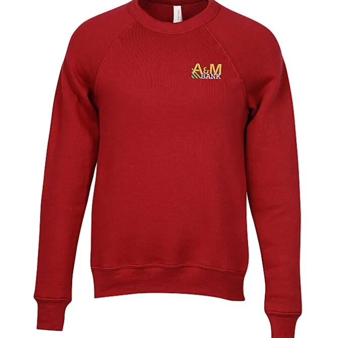 Bella+Canvas Solid Sponge Fleece Raglan Crewneck - Embroidered