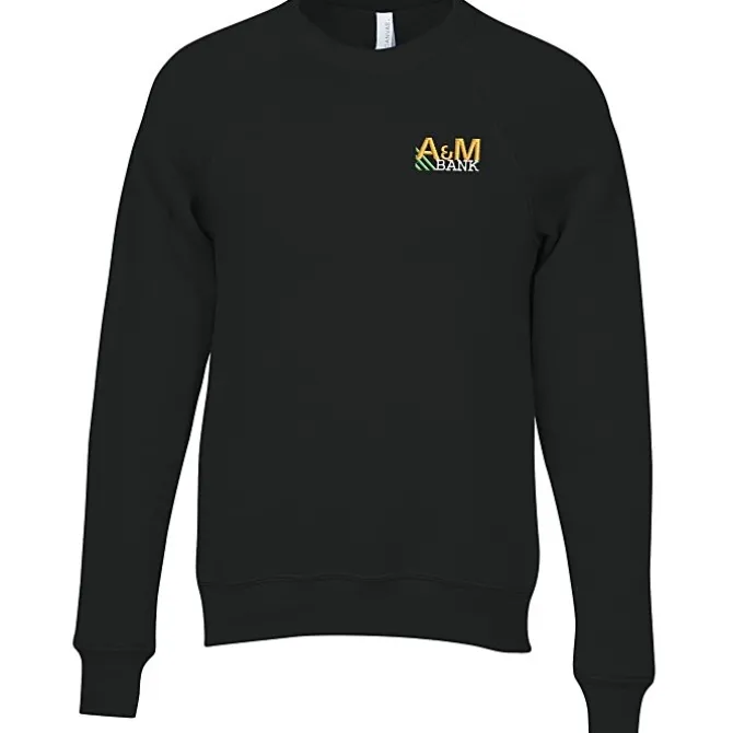 Bella+Canvas Solid Sponge Fleece Raglan Crewneck - Embroidered