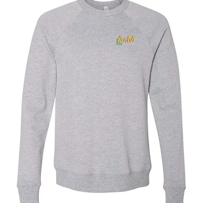 Bella+Canvas Solid Sponge Fleece Raglan Crewneck - Embroidered