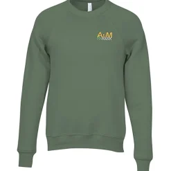 Bella+Canvas Solid Sponge Fleece Raglan Crewneck - Embroidered