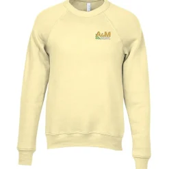 Bella+Canvas Solid Sponge Fleece Raglan Crewneck - Embroidered