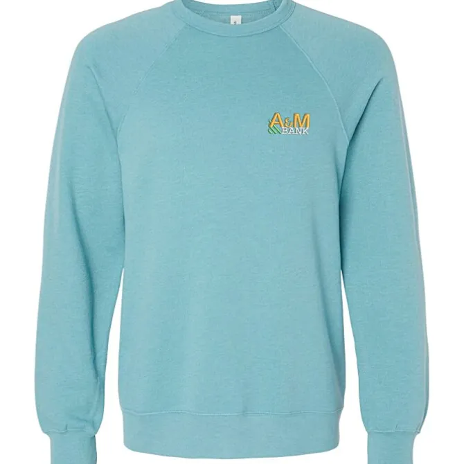 Bella+Canvas Solid Sponge Fleece Raglan Crewneck - Embroidered
