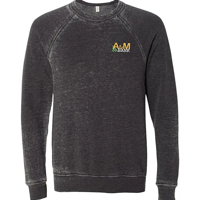Bella+Canvas Solid Sponge Fleece Raglan Crewneck - Embroidered