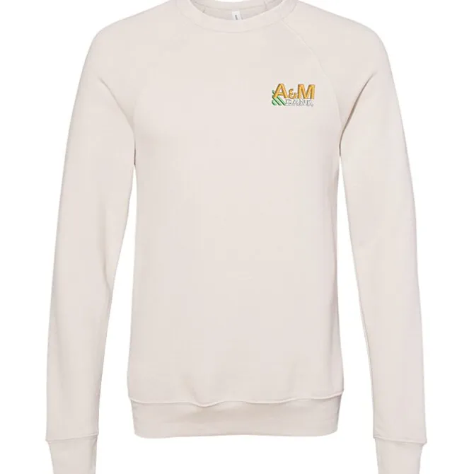 Bella+Canvas Solid Sponge Fleece Raglan Crewneck - Embroidered