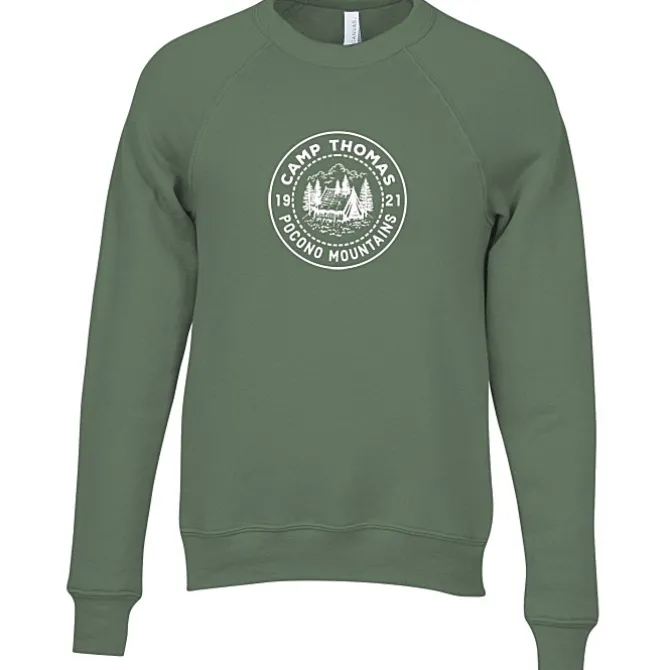 Bella+Canvas Solid Sponge Fleece Raglan Crewneck - Screen