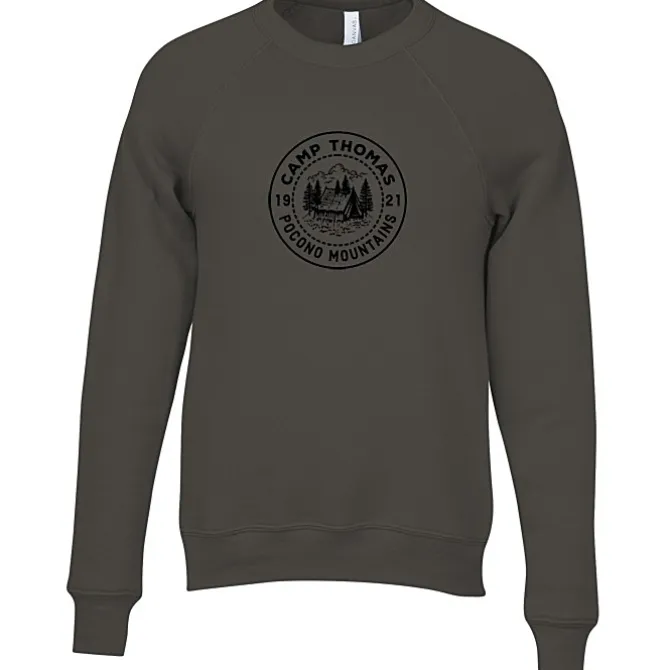 Bella+Canvas Solid Sponge Fleece Raglan Crewneck - Screen