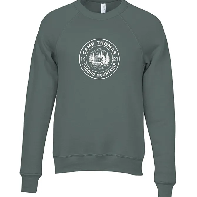 Bella+Canvas Solid Sponge Fleece Raglan Crewneck - Screen