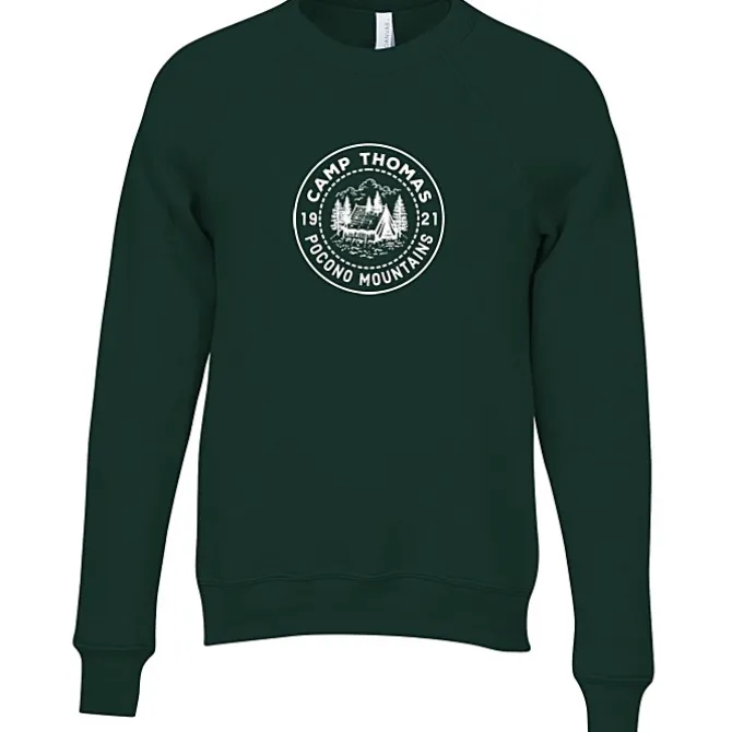 Bella+Canvas Solid Sponge Fleece Raglan Crewneck - Screen