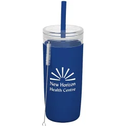 Bermuda Silicone Tumbler with Straw and Brush - 32 oz.