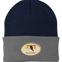 Big Cuff Knit Cap - Two Tone - Full Color Patch