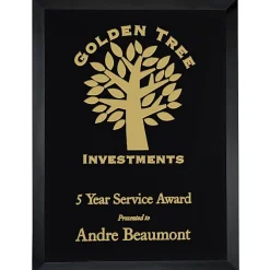 Black Glass Wall Plaque - 12 inches