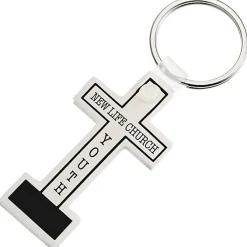 Block Cross Soft Keychain - Opaque