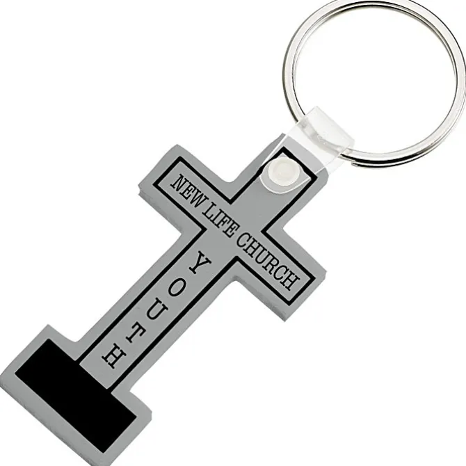 Block Cross Soft Keychain - Opaque