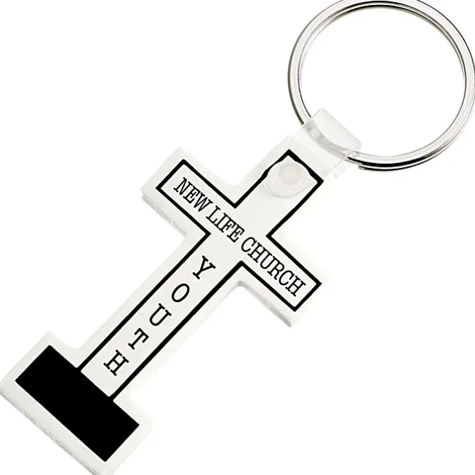 Block Cross Soft Keychain - Opaque