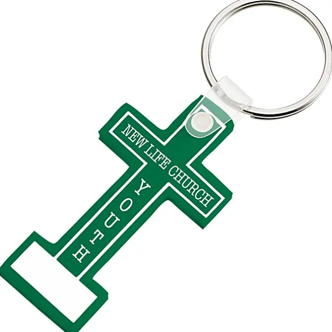 Block Cross Soft Keychain - Opaque