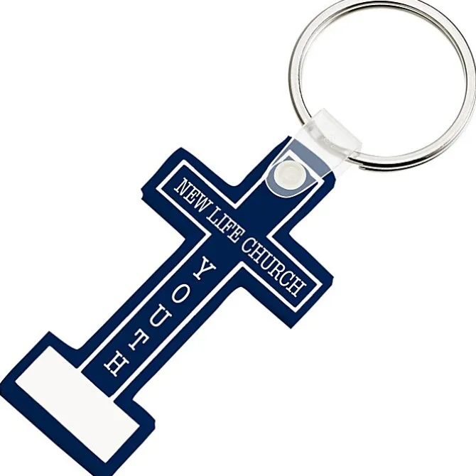 Block Cross Soft Keychain - Opaque