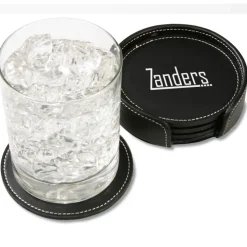 Bonded Leather Coaster Set