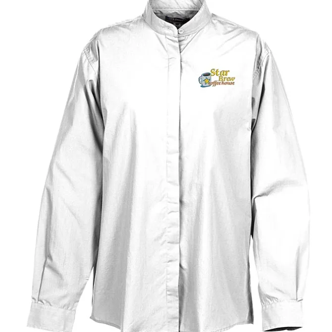 Broadcloth Banded Collar Shirt - Ladies'