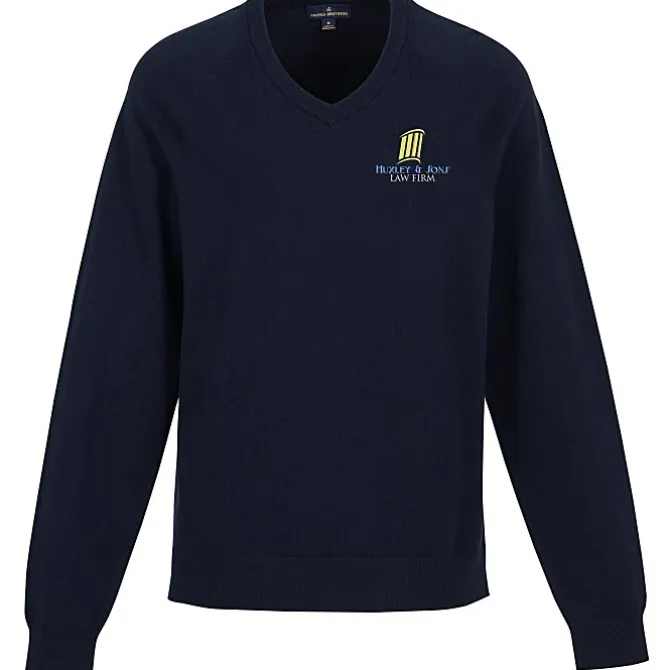 Brooks Brothers Cotton Blend V-Neck Sweater - Men's
