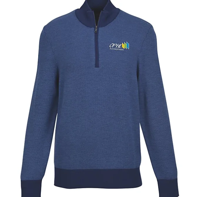 Brooks Brothers Washable Merino Birdseye 1/4-Zip Sweater