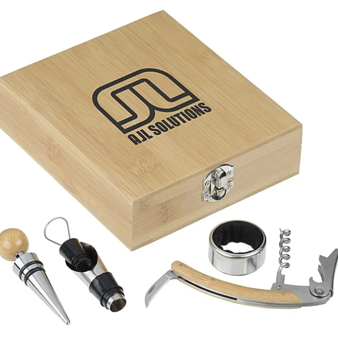 Cane 4-Piece Bamboo Wine Tool Set