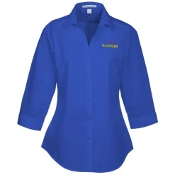 Carefree 3/4 Sleeve Poplin Shirt - Ladies'