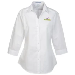 Carefree 3/4 Sleeve Poplin Shirt - Ladies'