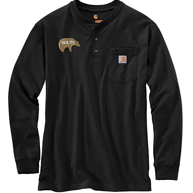 Carhartt Long Sleeve Henley Shirt - Embroidered