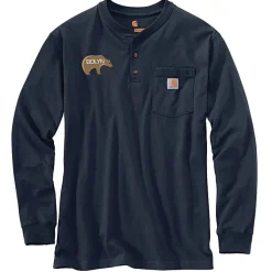 Carhartt Long Sleeve Henley Shirt - Embroidered