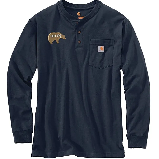 Carhartt Long Sleeve Henley Shirt - Embroidered