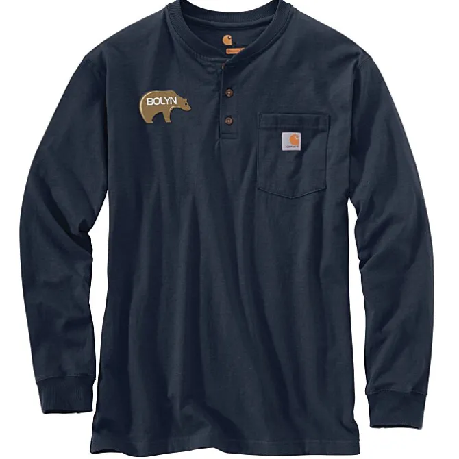 Carhartt Long Sleeve Henley Shirt - Embroidered