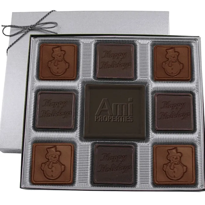 Centerpiece Chocolates - 6 oz. - Happy Holidays & Snowman
