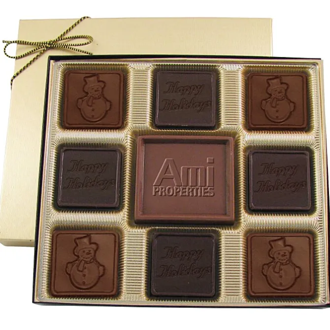 Centerpiece Chocolates - 6 oz. - Happy Holidays & Snowman