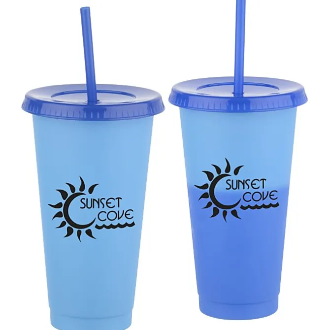 Chameleon Color Change Tumbler with Straw - 24 oz