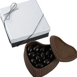 Chocolate Heart Box with Confection - Silver Box