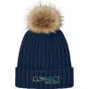 Chunky Knit Faux Fur Pom Beanie